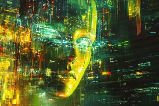 Explore a captivating digital concept illustration depicting a futuristic corporate landscape, merging technology and artistry for a unique visual experience.