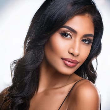 pretty young woman portrait, AI generated image
