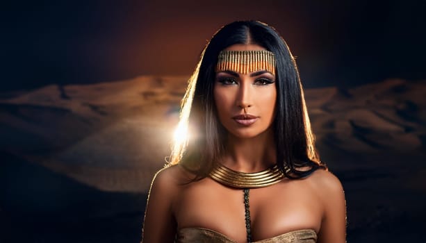 pretty young ancient egyptian woman, AI generated image
