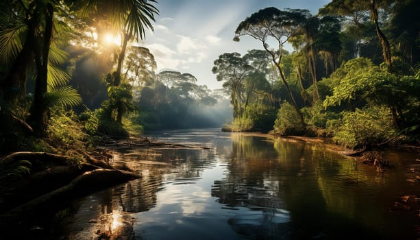amazon rainforest jungle landscape, AI generated image