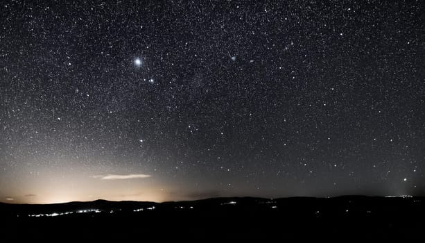 starry night sky useful as a background, AI generated image