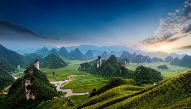 chinese natural landscape background, AI generated image