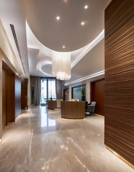 modern hotel hall interior, AI generated image