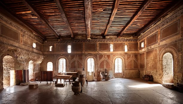 ancient roman house interior, AI generated image