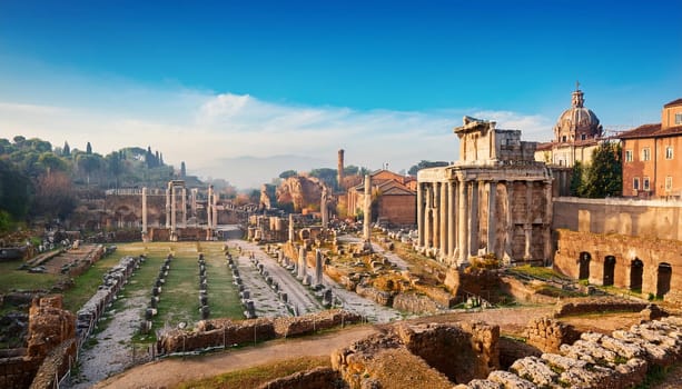 ruins of ancient roman city, AI generated image