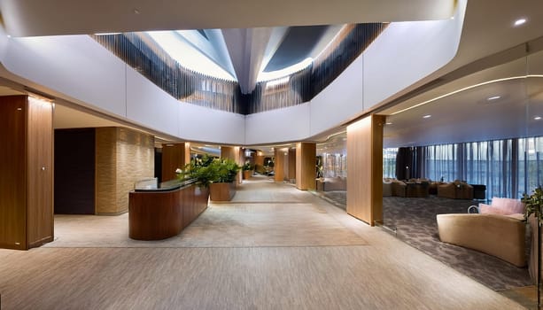 modern hotel hall interior, AI generated image