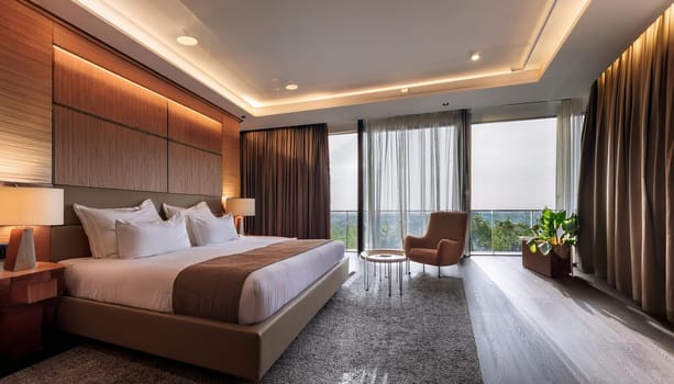 modern hotel room interior, AI generated image