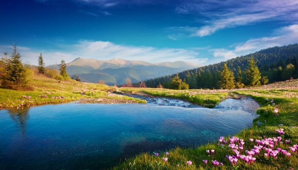 natural seasonal scene in spring, AI generated image