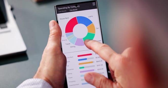 Money Planning Budget Tracker App On Smartphone
