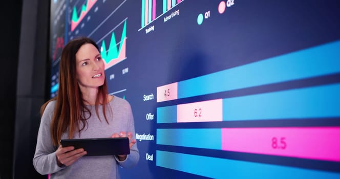 The Professional Woman Using Advanced AI Software in the Office