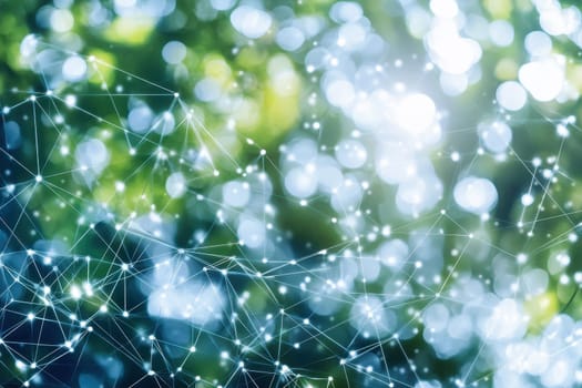 This image captures a digital representation that illustrates the evolution of sustainability, showcasing a harmonious blend of nature and technology.