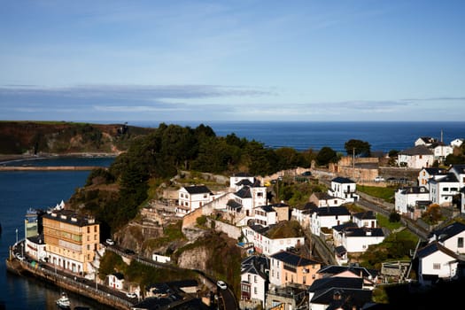 Village of Luarca, Spain. January 22, 2025. Scenic coastal village overlooking ocean with charming architecture.