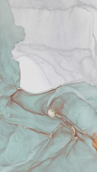 Swirling patterns of turquoise and soft white intertwine gracefully, enhanced by subtle golden detailing creating a calming and elegant abstract artwork perfect for modern decor.