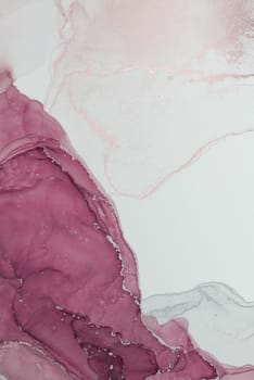 This artwork showcases a fluid composition of alcohol ink in gentle pink shades, blending with white tones, perfect for adding a touch of elegance to contemporary interiors.