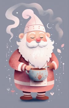 man house festive leisure holiday year home male drink new merry year claus hot mug cookies santa christmas calm decoration caucasian cute relaxing. Generative AI.