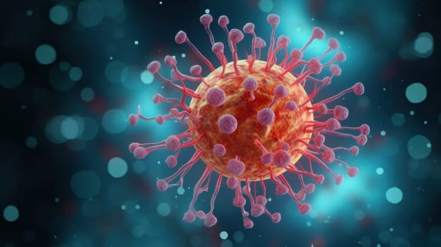 Detailed 3D Illustration of a Virus Particle Showcasing Its Unique Structure and Surface Features.