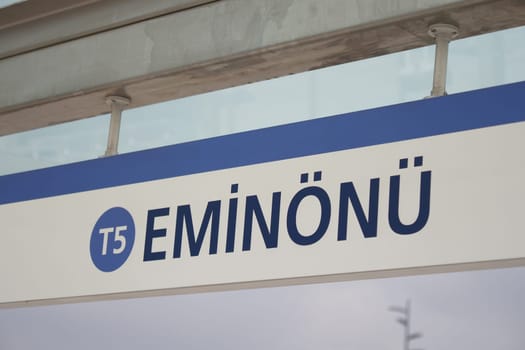 Eminonu station sign is displayed prominently in an urban area.