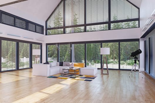 modern house interior. 3d rendering design concept