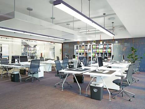 modern office interior, 3d rendering concept design