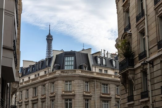Facade of residential building in Paris, France. High quality photo