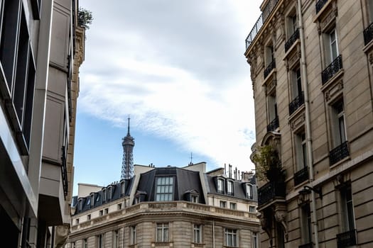 Facade of residential building in Paris, France. High quality photo