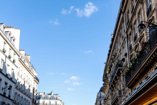 Facade of residential building in Paris, France. High quality photo