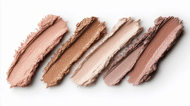 Eyeshadows in crushed color palette. Isolated.
