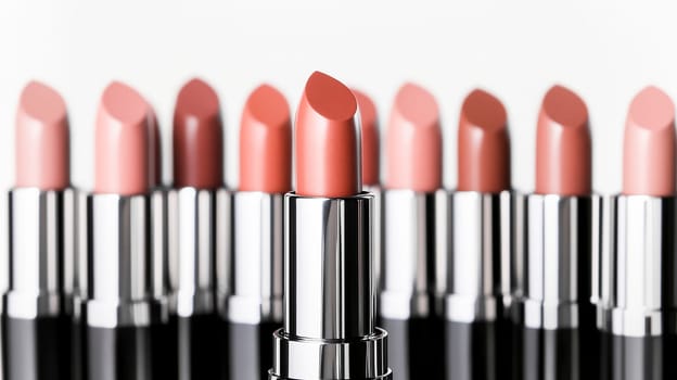 Lipstick collection. Black background.