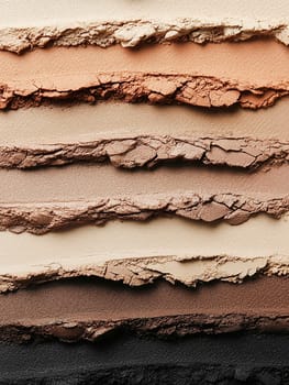 Eyeshadows in crushed color palette. Isolated.