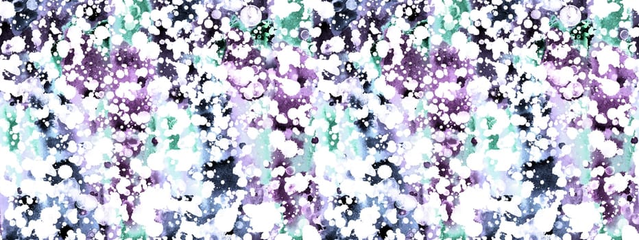 Seamless pattern with abstract creative blots and splashes painted with gouache for paint box design