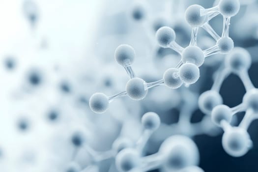 A close up of a DNA strand with a blue background. The image is abstract and has a moody atmosphere..