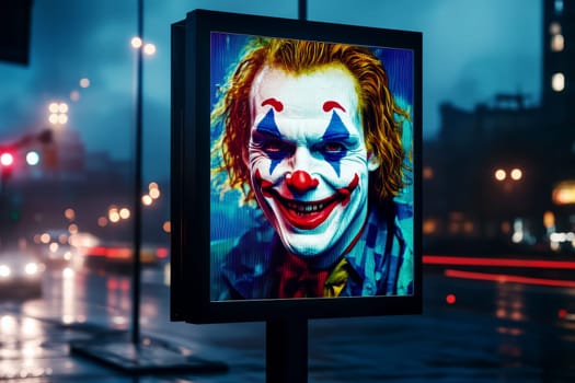 advertisement billboard for happy fools with joker on April, Mockup billboard..