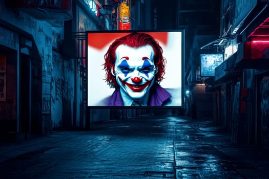 advertisement billboard for happy fools with joker on April, Mockup billboard..