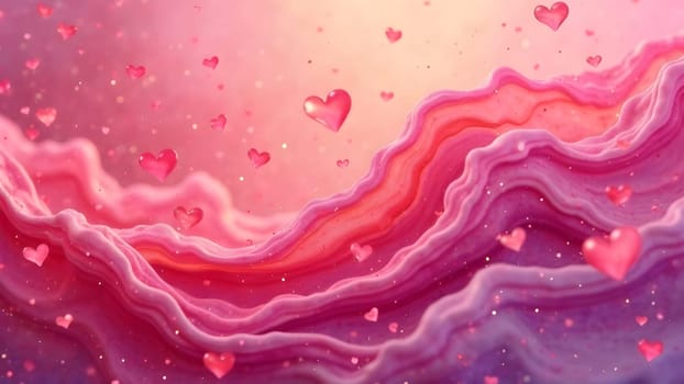 Gradient waves create smooth color transitions from rich pink to soft white tones, adding a sense of dynamism and depth. High quality photo