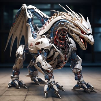 Robotic dragon, symbol of 2024. Fantasy. High quality illustration