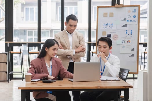 Group of business people working together and solving the problem of working stress in the meeting room at the office..