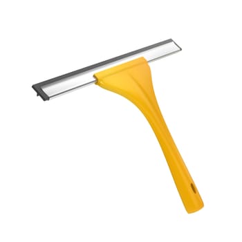 Window squeegee with yellow handle, isolated on white background