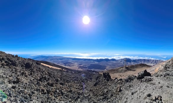 View of the mountain landscape of Mount Teide on the Canary Island of Tenerife