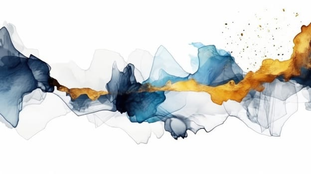 Abstract watercolor artwork mixed with buzzy geometric shapes for background of social media banner generative AI image