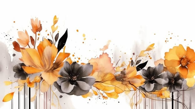 Watercolor abstract design for background of wedding or buzzy social media banner generative AI