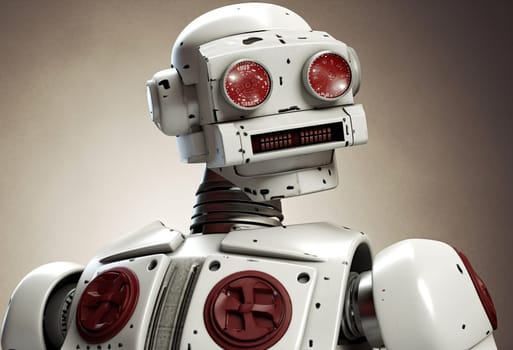 The old robot is tired. High quality photo