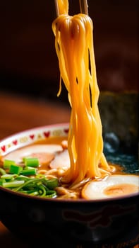 Pan-Asian soups, a combination of bright aromas, rich broths and a harmony of flavors that reflects the culture of Asia. High quality photo