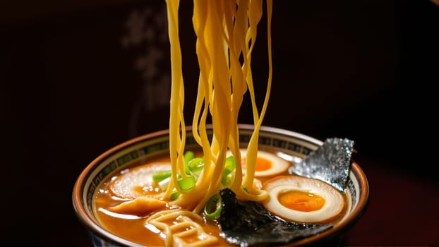 Pan-Asian soups, a combination of bright aromas, rich broths and a harmony of flavors that reflects the culture of Asia. High quality photo