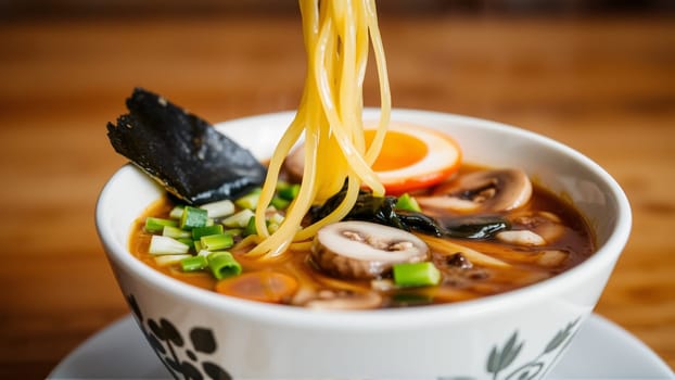Pan-Asian soups, a combination of bright aromas, rich broths and a harmony of flavors that reflects the culture of Asia. High quality photo