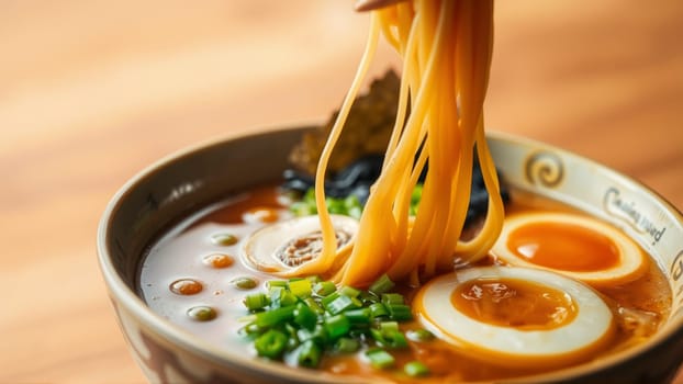 Pan-Asian soups, a combination of bright aromas, rich broths and a harmony of flavors that reflects the culture of Asia. High quality photo