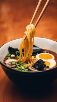 Pan-Asian soups, a combination of bright aromas, rich broths and a harmony of flavors that reflects the culture of Asia. High quality photo