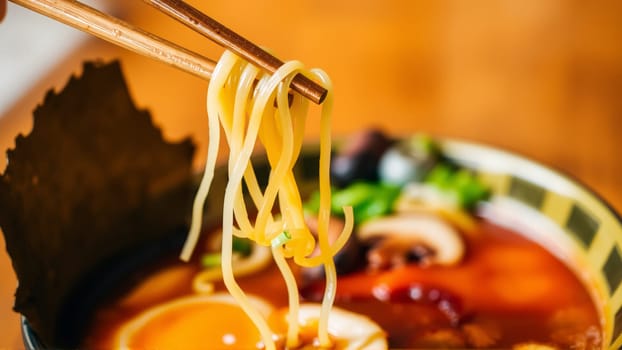 Pan-Asian soups, a combination of bright aromas, rich broths and a harmony of flavors that reflects the culture of Asia. High quality photo