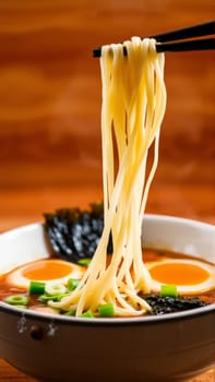 Pan-Asian soups, a combination of bright aromas, rich broths and a harmony of flavors that reflects the culture of Asia. High quality photo