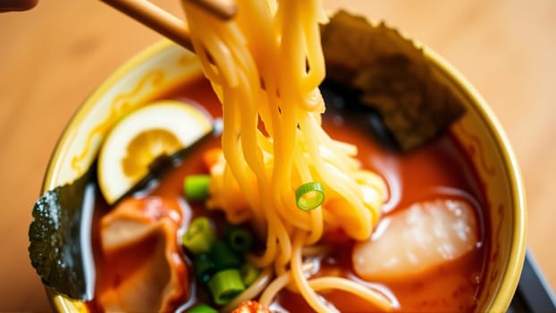 Pan-Asian soups, a combination of bright aromas, rich broths and a harmony of flavors that reflects the culture of Asia. High quality photo