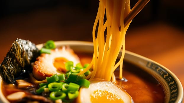 Pan-Asian soups, a combination of bright aromas, rich broths and a harmony of flavors that reflects the culture of Asia. High quality photo